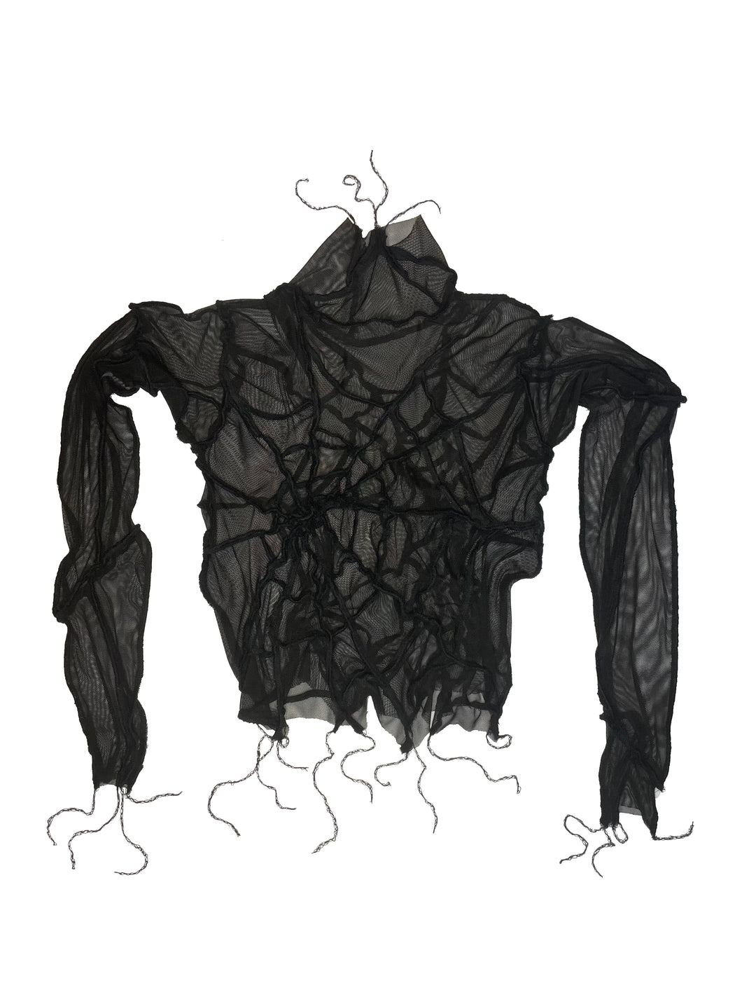 Black Spider Web Mesh Top