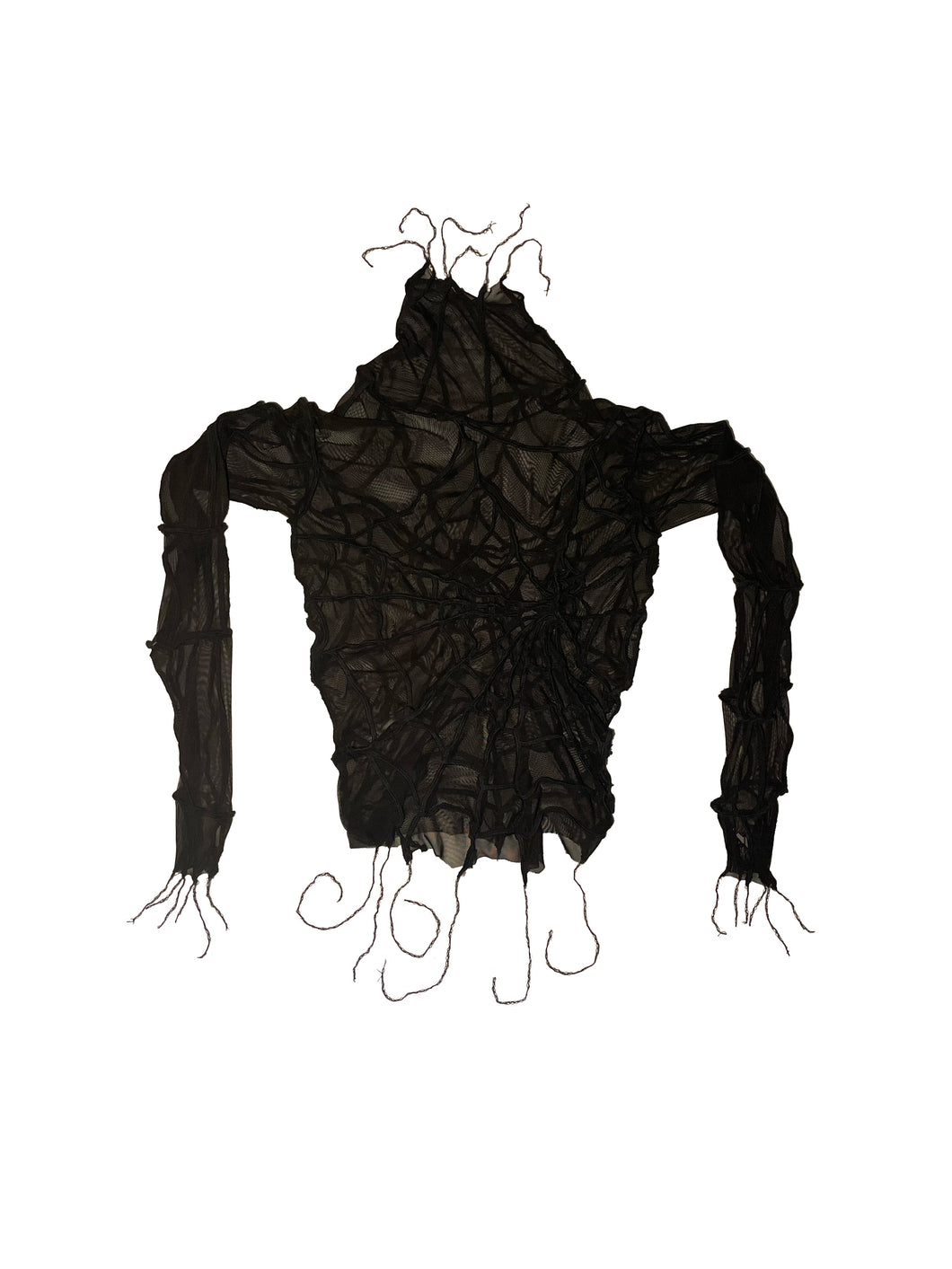 Black Spider Web Mesh Top