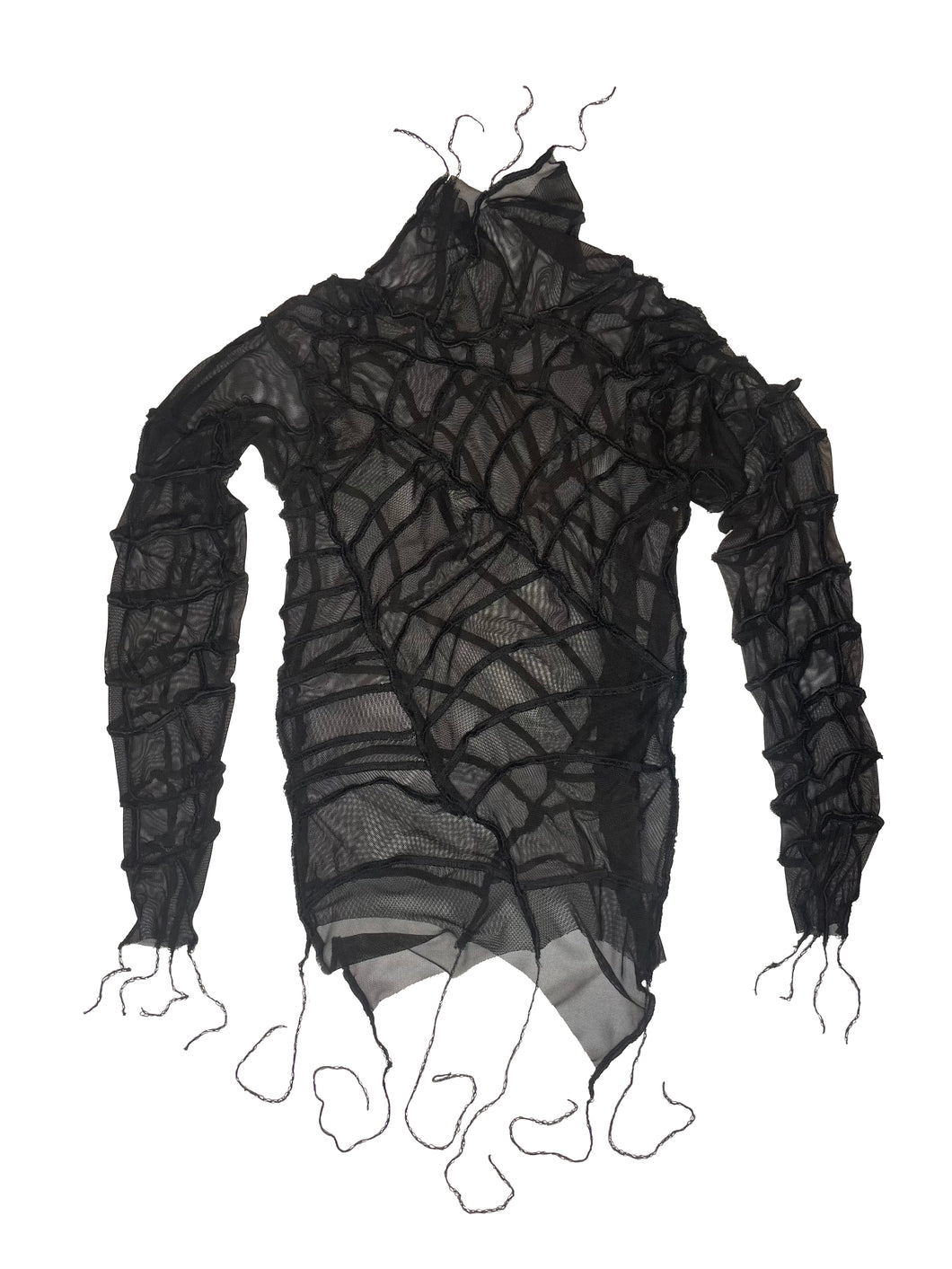 Black Spider Web Mesh Top