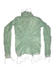 Mint Spider Web Mesh Top